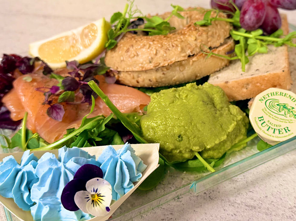 smoked salmon, cream cheese and avocado bagel