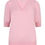 Miniature : Chandail manches courtes en V rose viscose et nylon
