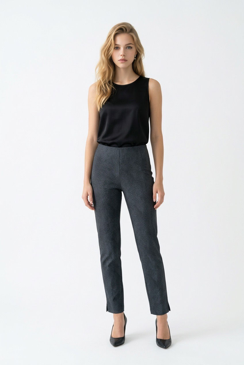 Pantalon gris et noir coupe rose slim fit