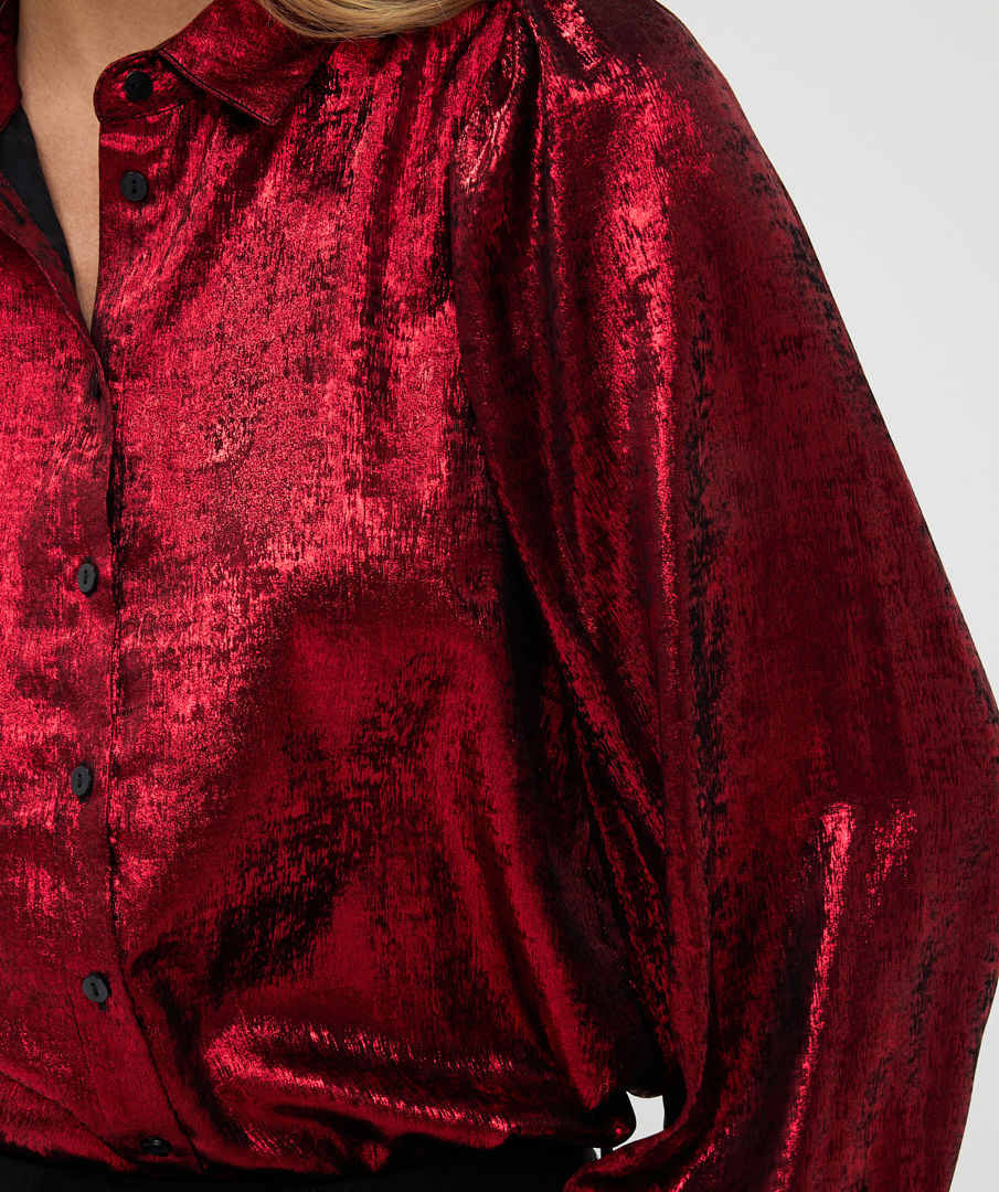 Miniature : Blouse en satin rouge