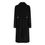 Miniature : Manteau long bouclé noir double boutonnière argent