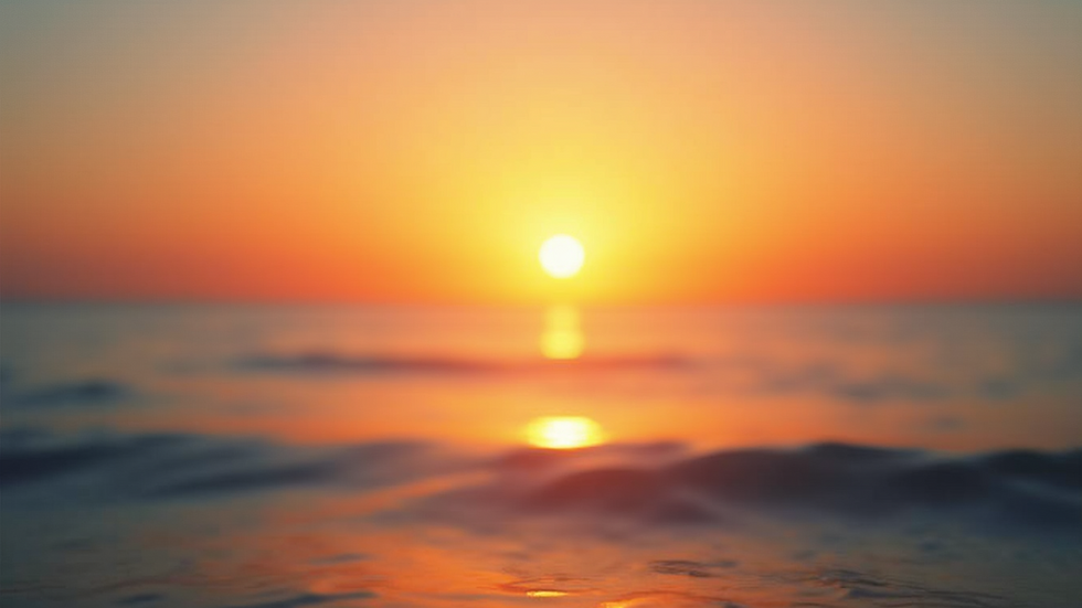 Close-up view of a bright sunrise over a calm ocean horizon