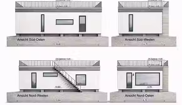 Modulhaus Ansichten Visualisiert