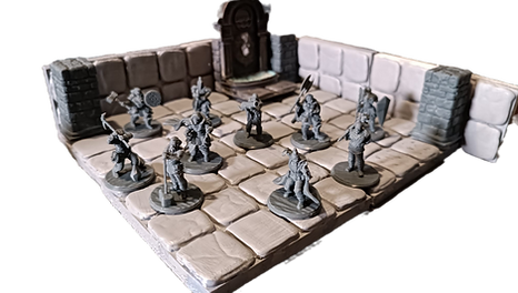 impression 3D, diorama, donjon, pack nains, personnages, figurines miniatures