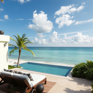 Luxury oceanfront villa in Riviera Maya with private pool and sea view