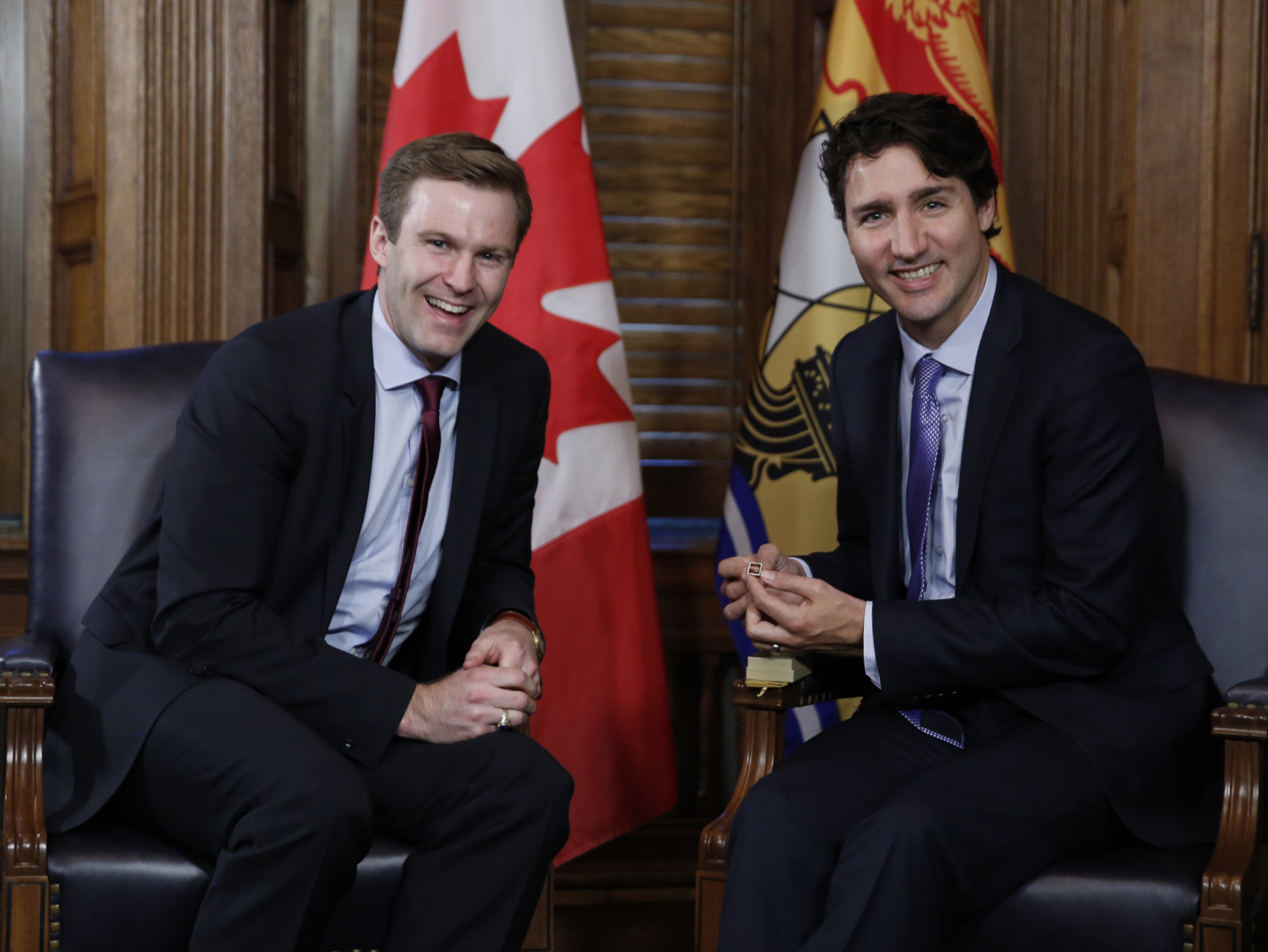 Trudeau receiving our cuff links