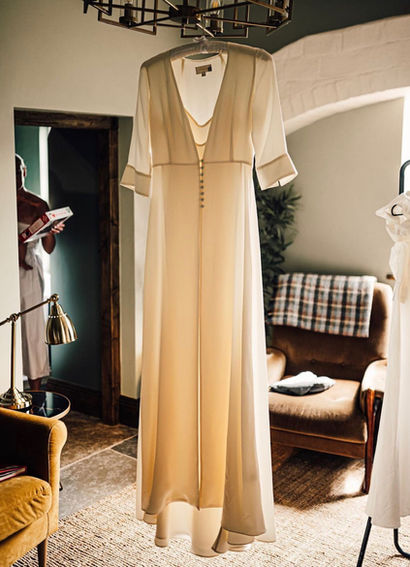 Real bride Fiona wearing Temperley bridal bridal dress. Bride alterations By Brooke in Wiltshire,