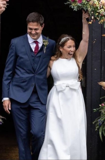 Real bride Ella wearing Jesus Piero bridal dress. Bride alterations By Brooke in Wiltshire,