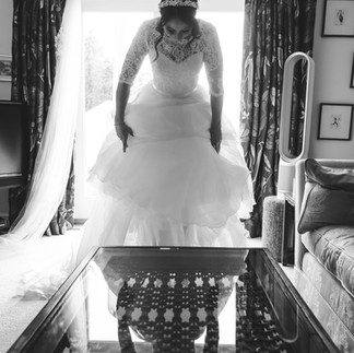 Bride getting ready morning of the wedding 