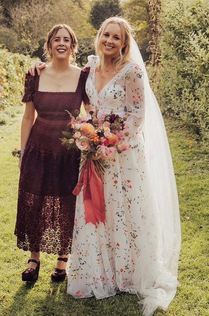 Real bride Isobel wearing Sassi Holford bridal dress. Alterations By Brooke in Wiltshire,