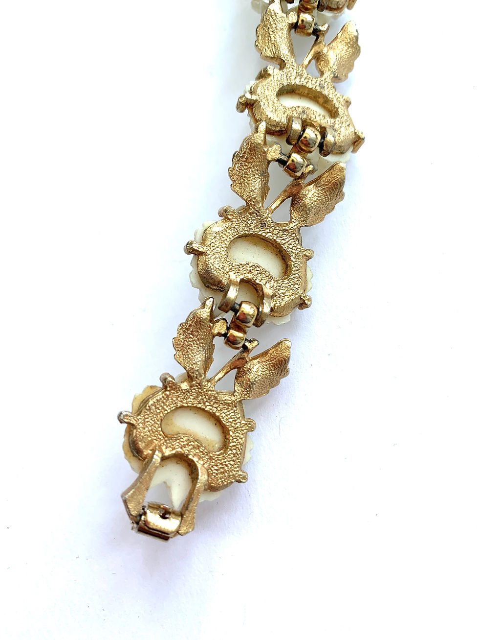 Thumbnail: White Rose and Gold-Tone Bracelet
