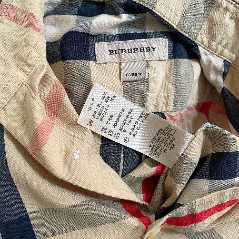Thumbnail: SƠ MI BÉ TRAI - BURBERRY - SIZE 2/ 4/ 6 TUỔI - 92/ 104/ 116 CM - 100% COTTON - N