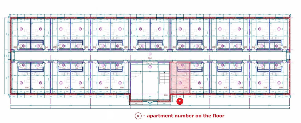 Thumbnail: Studio apartment (T0) No21 on the floor