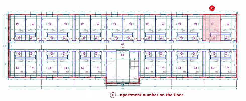Thumbnail: Studio apartment (T0) No13 on the floor