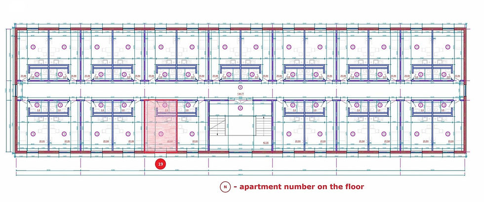 Thumbnail: Studio apartment (T0) No19 on the floor