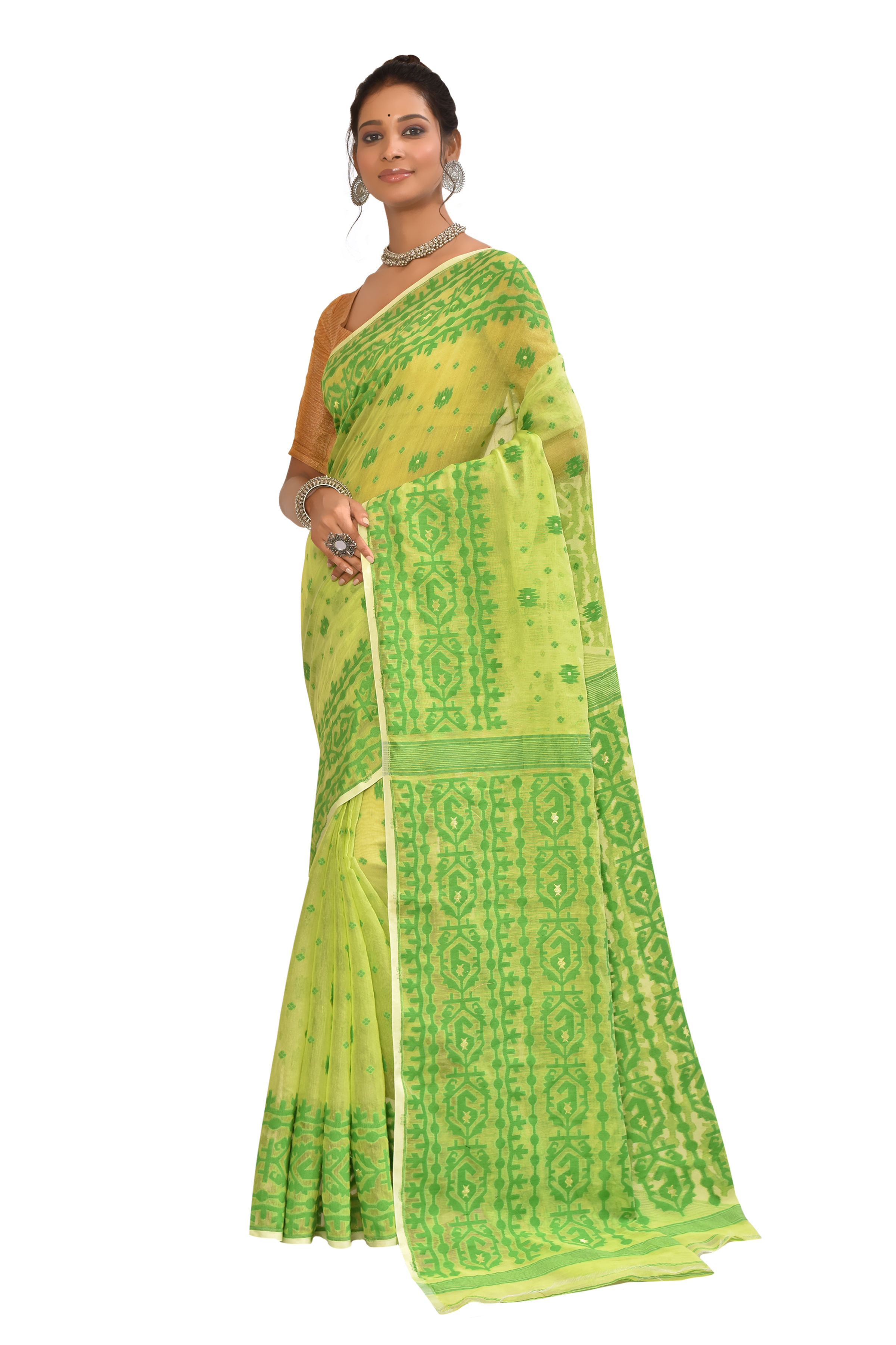 Green Dhakai Saree