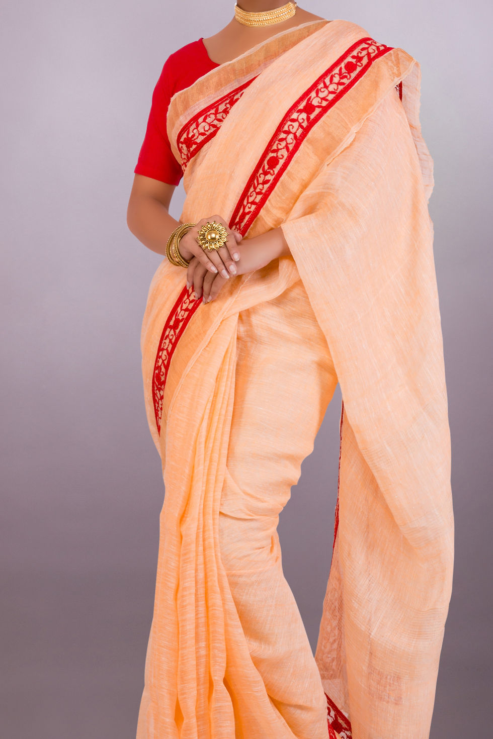 Designer Linen saree