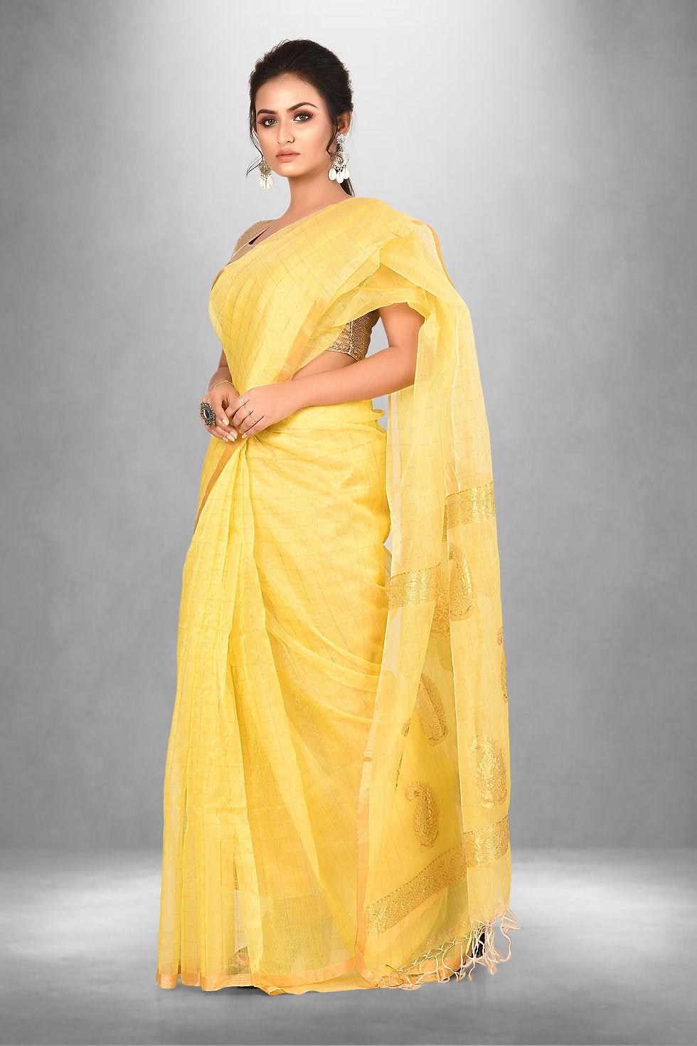 Yellow Tissue Saree