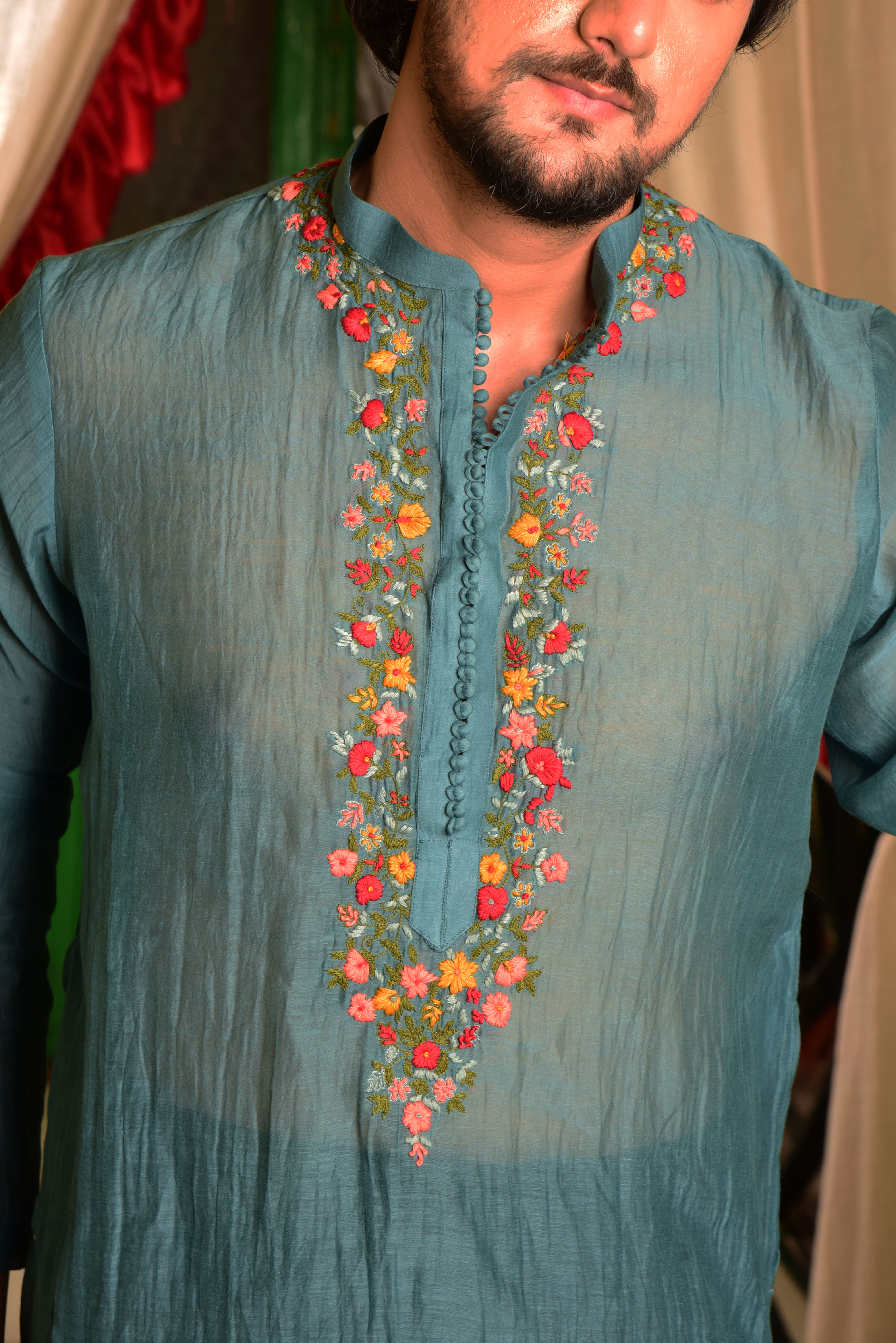 Men's Hand Embroidery work Punjabi