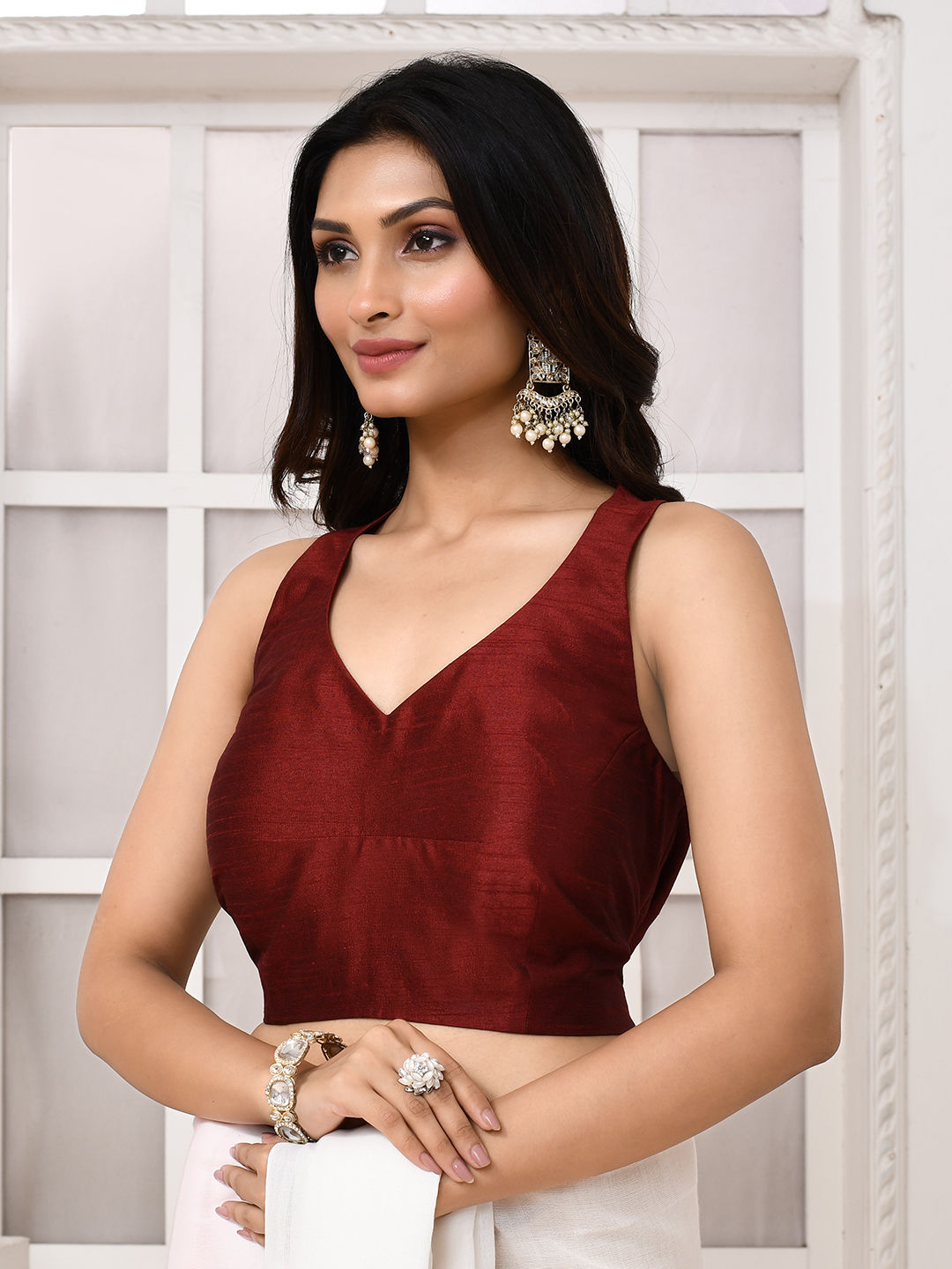 Dupain Silk, Halter Neck blouse