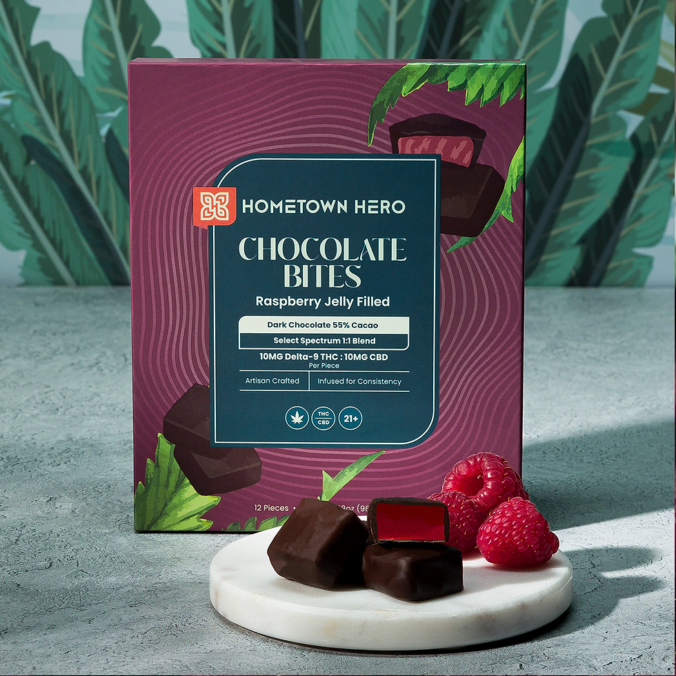 Thumbnail: 10mg Raspberry Jelly Dark Chocolate Bites