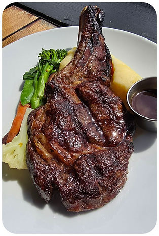 Enjoying 500g Wagyu steak cooked to perfection