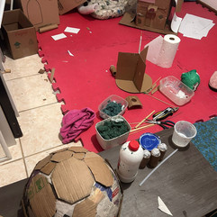 Lambe-lambe: Construção das estruturas do Casco da Tartaruga e a Casa do Gato.