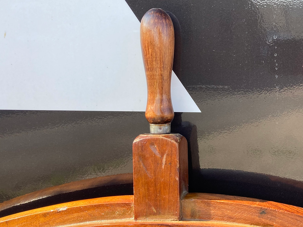 Thumbnail: Large ships wheel with heavy brass centre  Diameter 58”