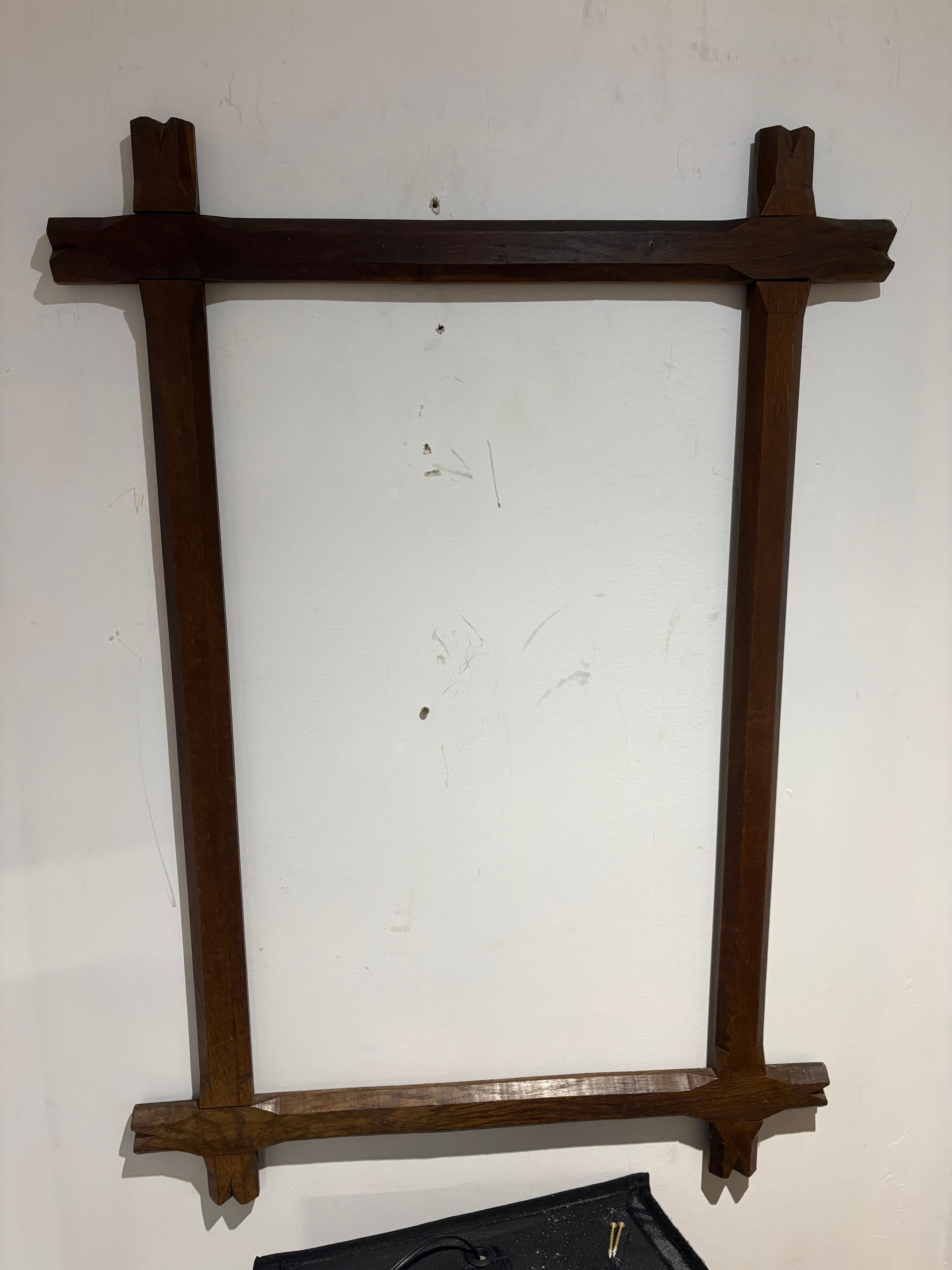 Antique Oak Arts and Crafts Style Picture Frame