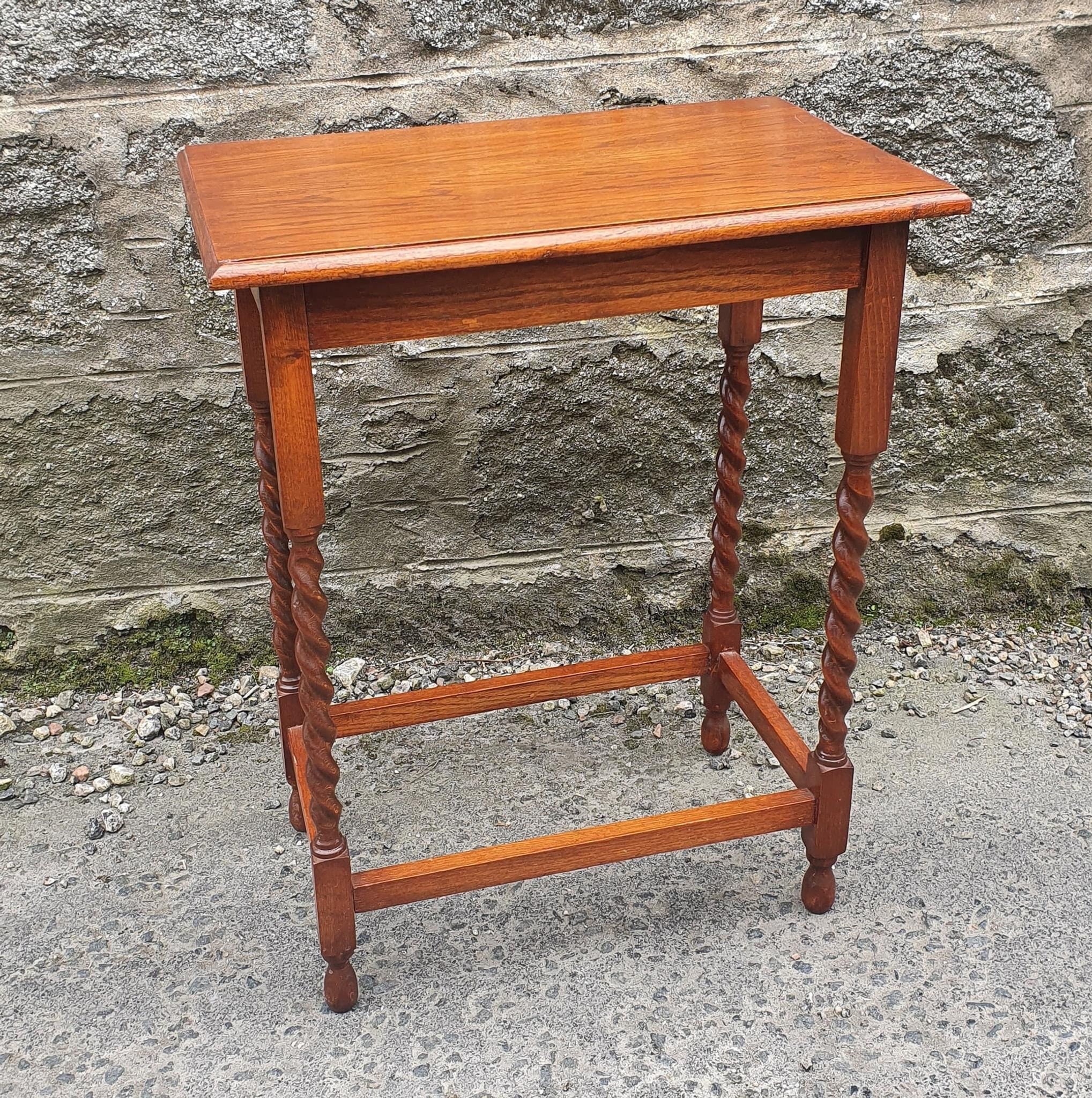 Nice antique Barley Twist Leg Tall Occasional Table,