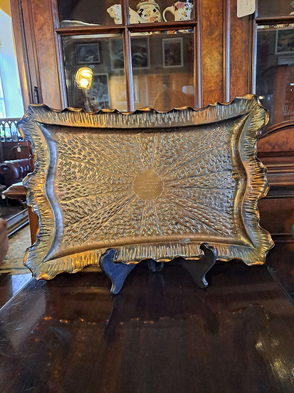 Thumbnail: Military : Rare Arts & Crafts Hand Beaten Commemorative Tray