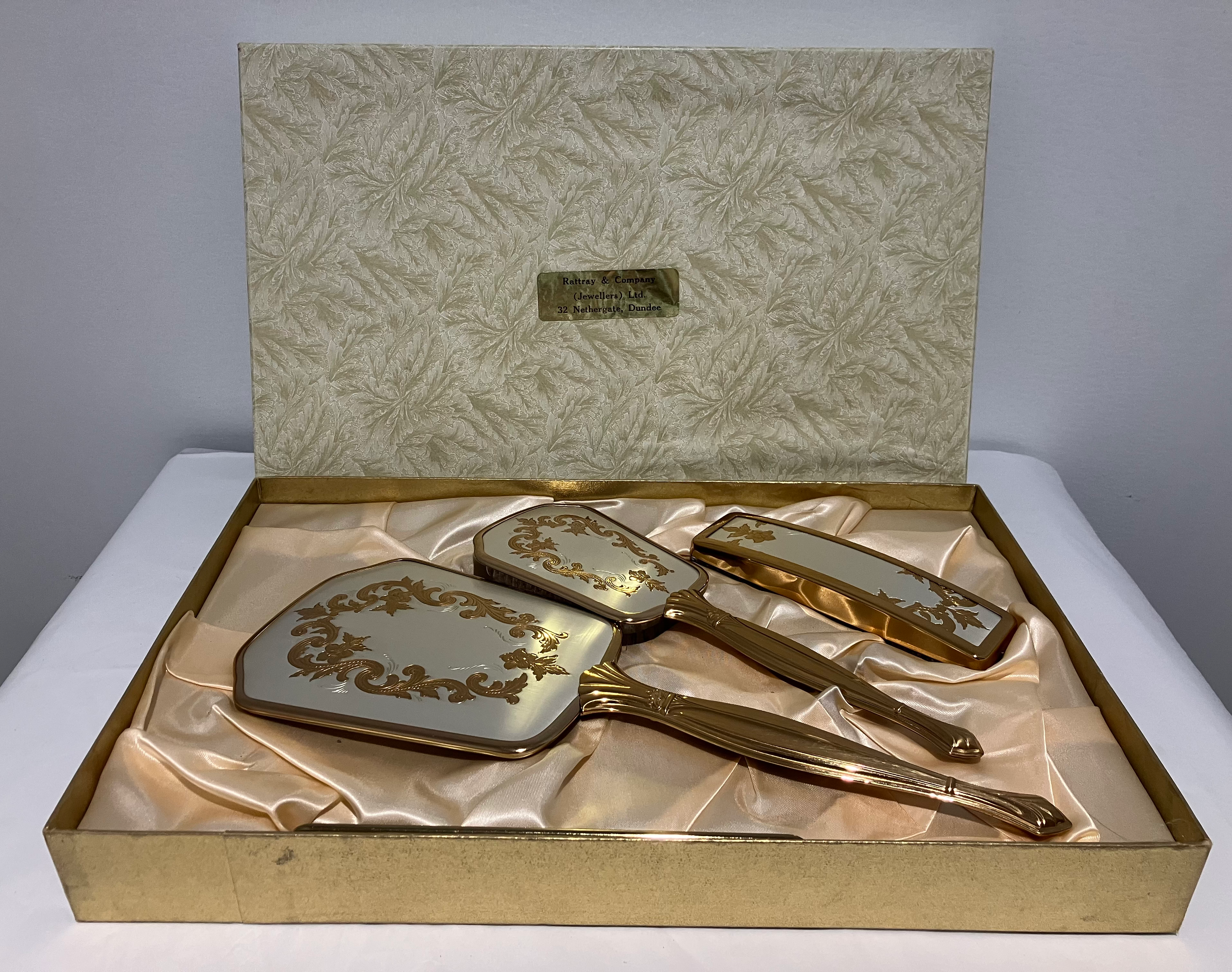 Vintage Silver and Gold Tone Vanity Set