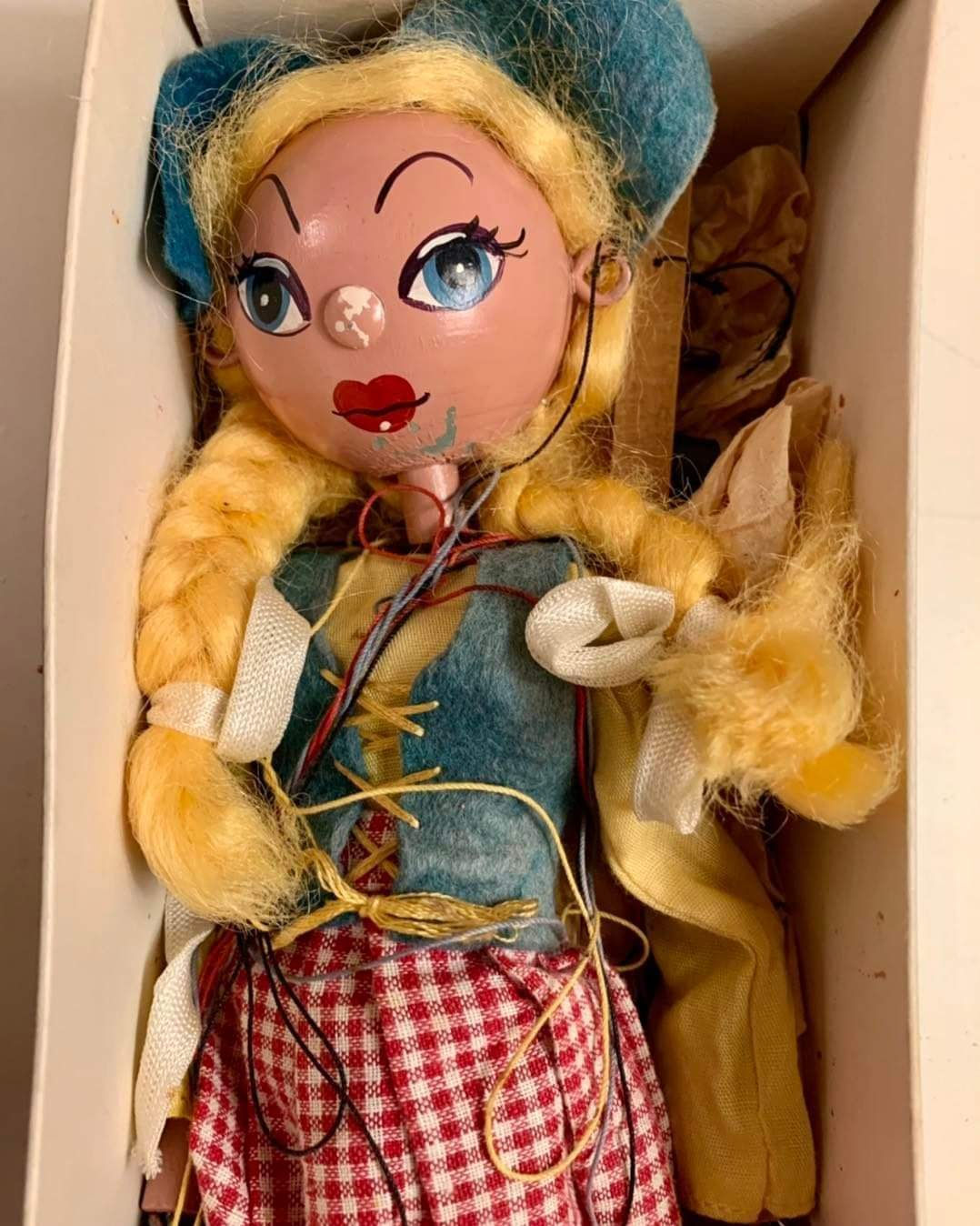 1960’s Pelham Dutch Girl Puppet In Original Box