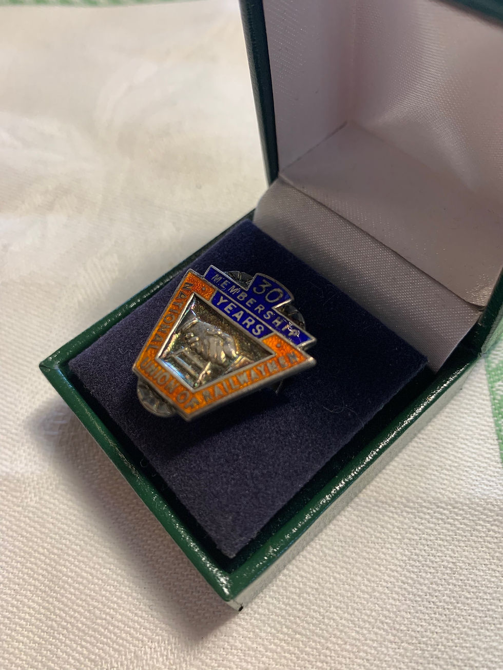 Thumbnail: Sterling Silver Jewellery National Union Railwaymen 30 Yrs Membership Badge 1948