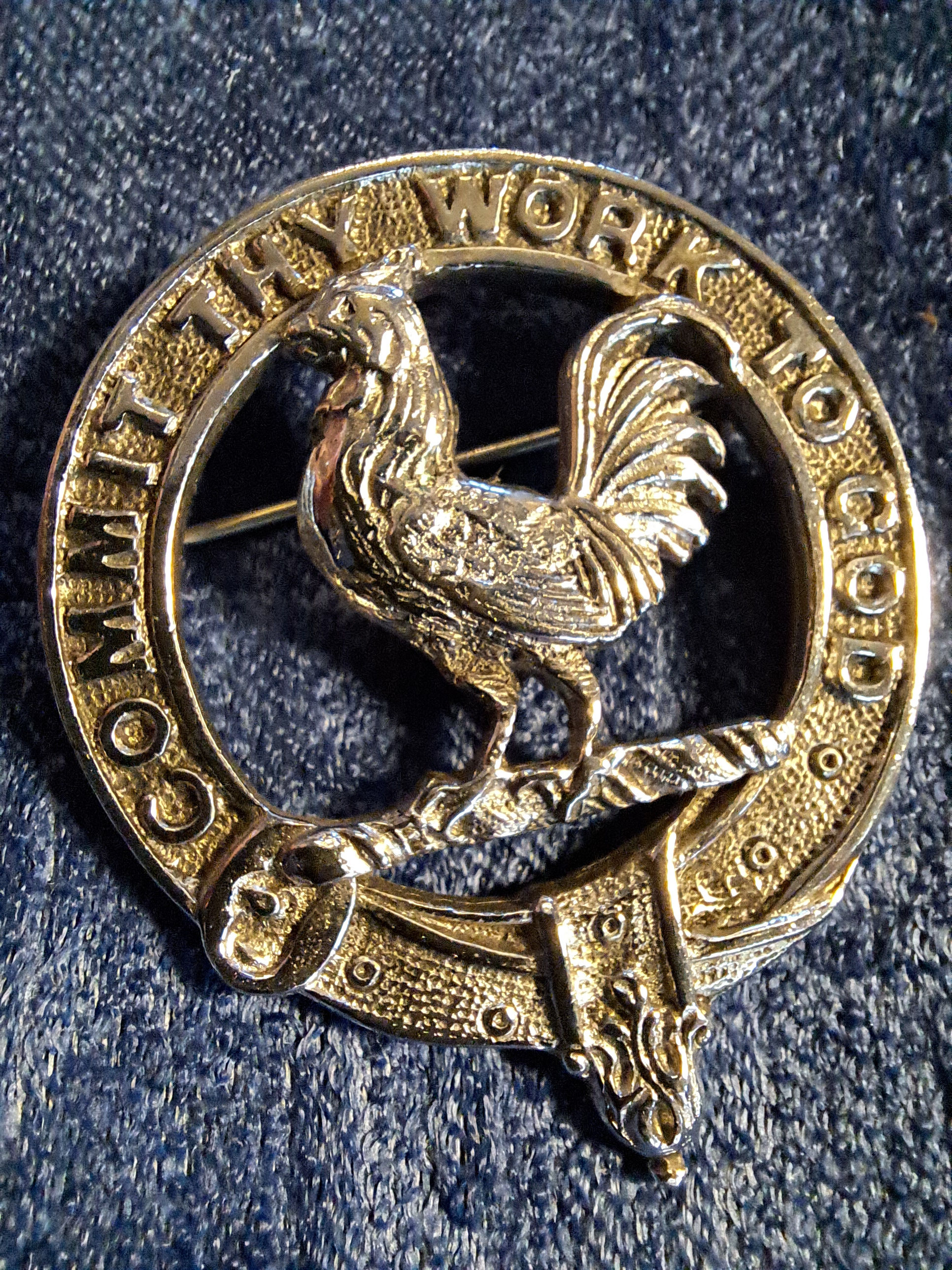 Silver Plated Sinclair Clan Crest Brooch