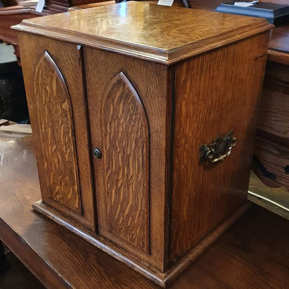 Thumbnail: Antique Oak Ecclesiastical Collectors Cabinet