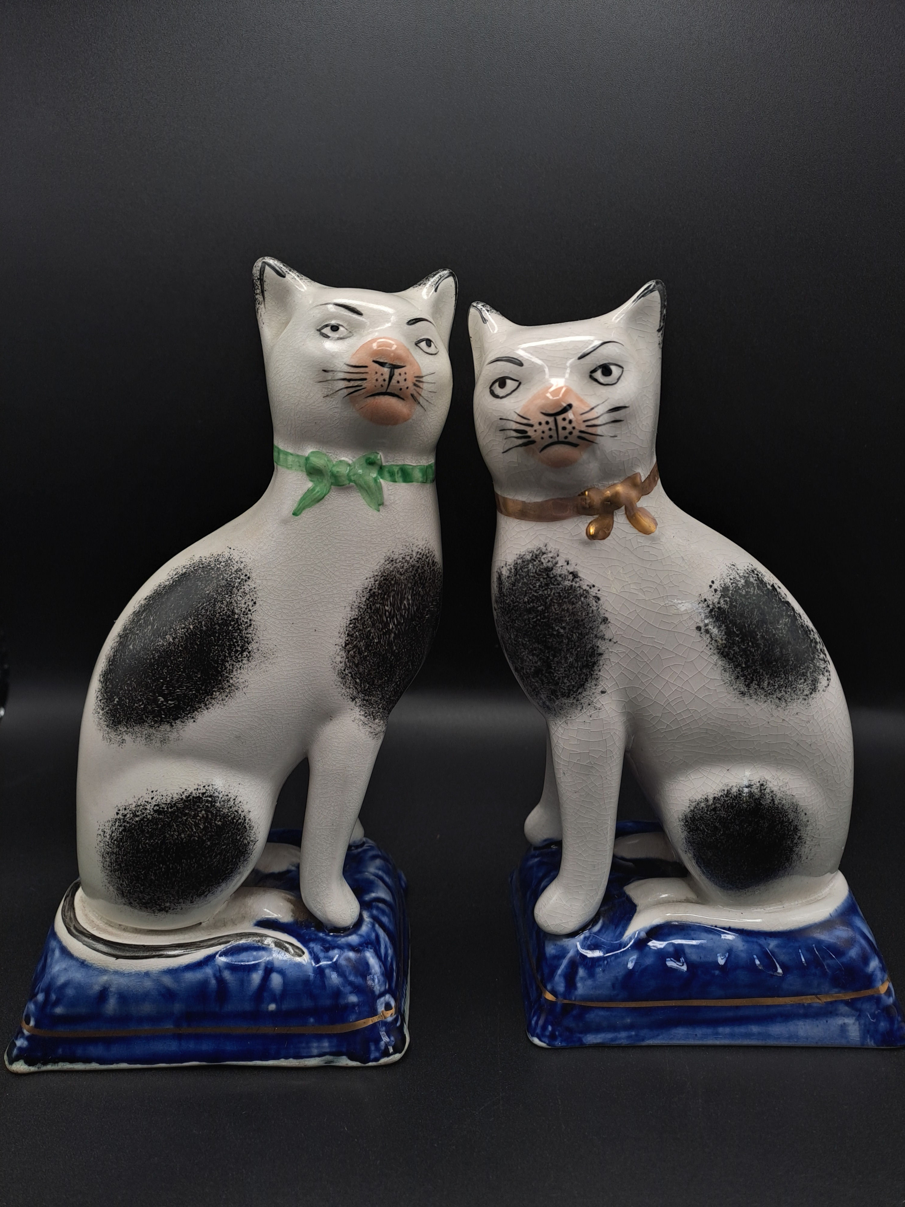 Pair of Victorian Style Staffordshire Mantle Cats