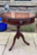 Glass Topped Barrel Side Table