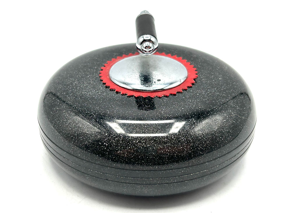 Thumbnail: Vintage Ceramic Scottish Curling Stone Paperweight  