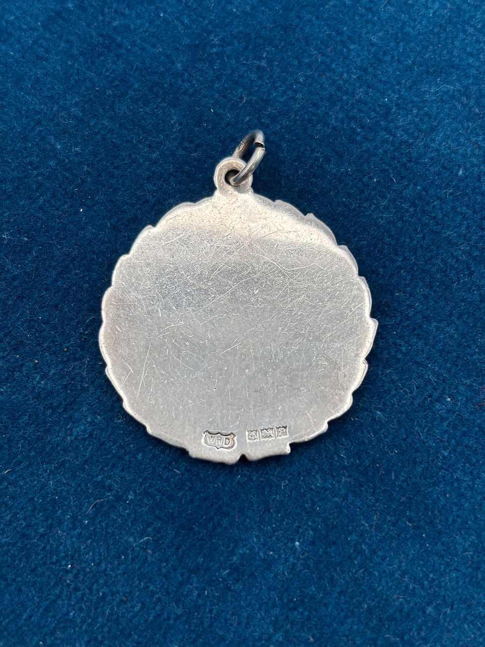 Thumbnail: Sterling Silver Plain Medal/Fob Makers Mark W.H.Darby. 