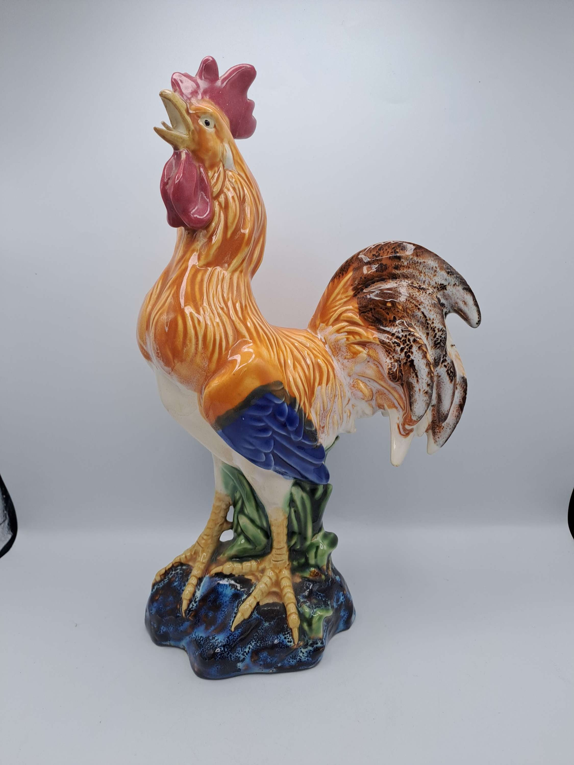 1950's Majolica Rooster/ Cockerel Figure