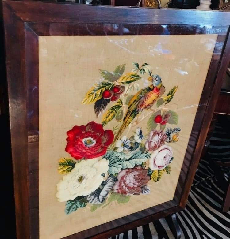 Thumbnail: ON SALE  Large Victorian Tapestry Fire Screen