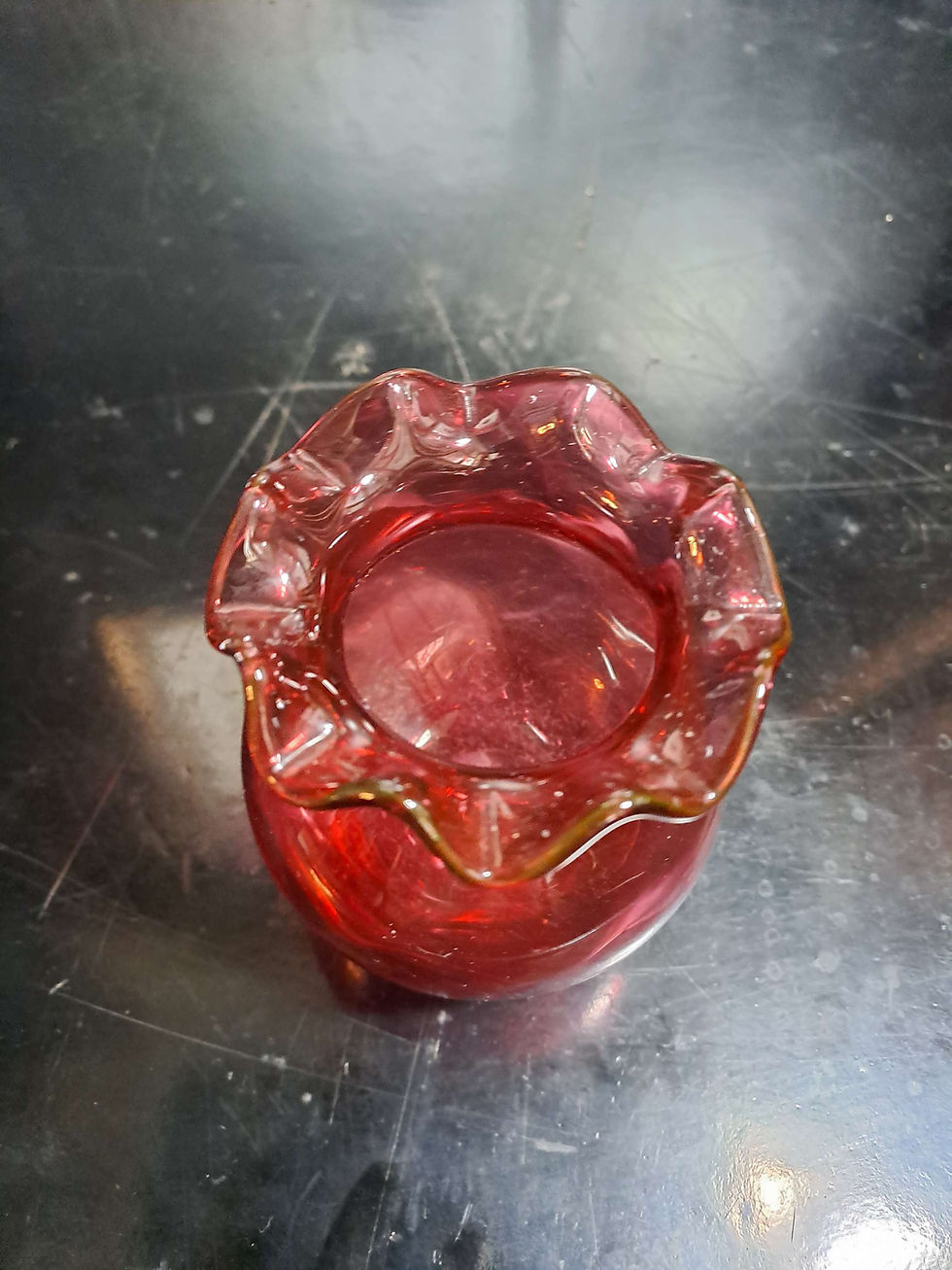 Thumbnail: Vintage Cranberry Glass Vase