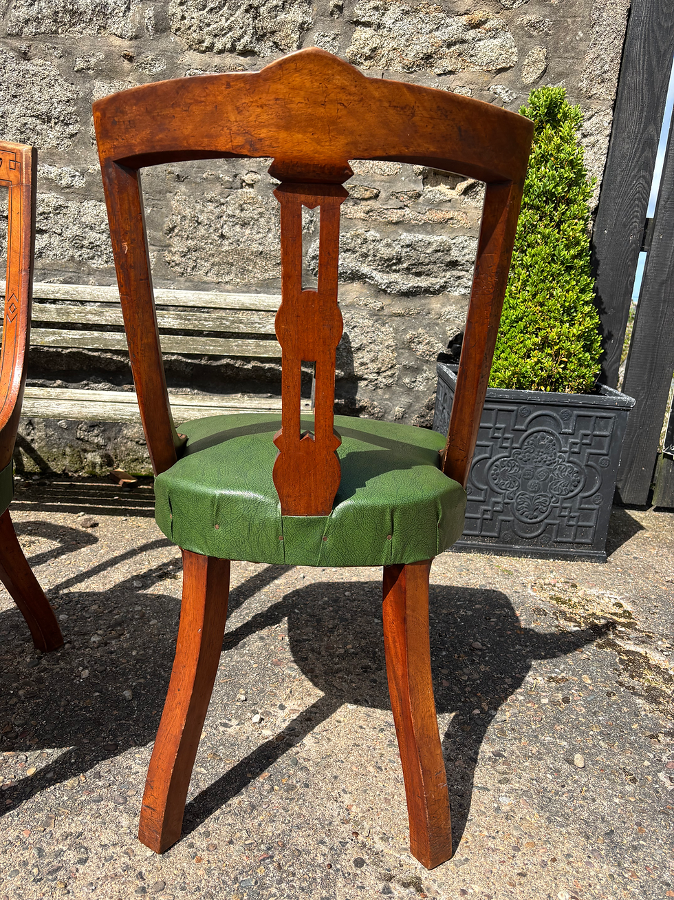Thumbnail: Set of Six Victorian Aesthetic-style oak library chairs,