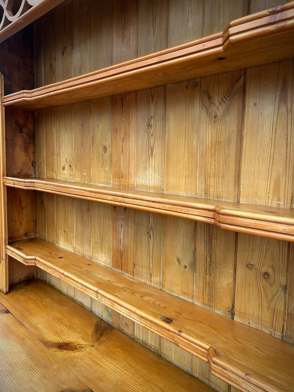 Thumbnail: Welsh Dresser Large Pine One Piece Farmhouse Style Open Shelves Cupboards 