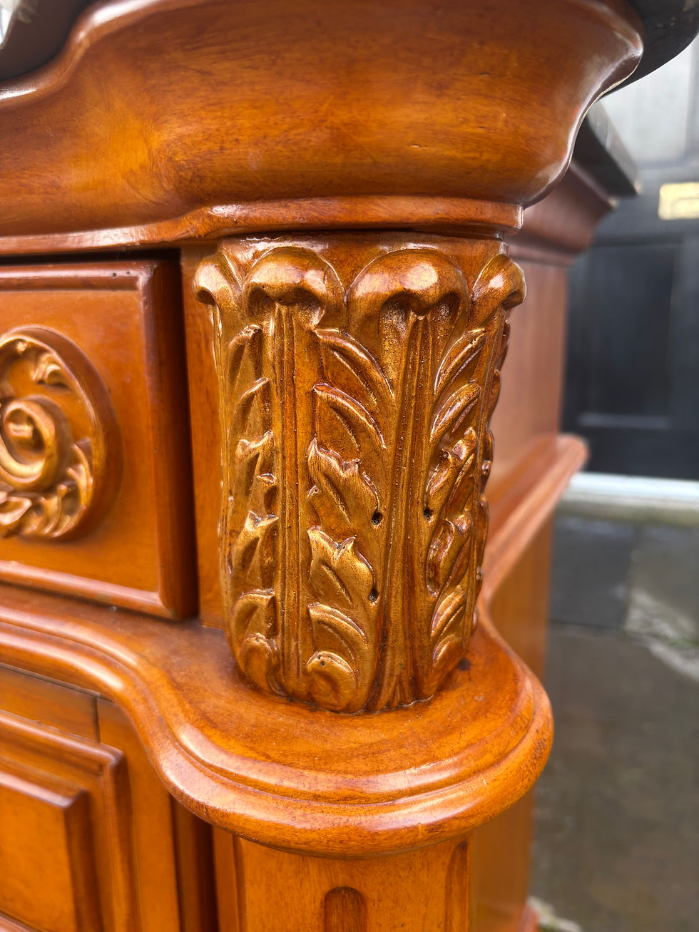 Thumbnail: Pair of Large Marble Top Bedside Cabinets