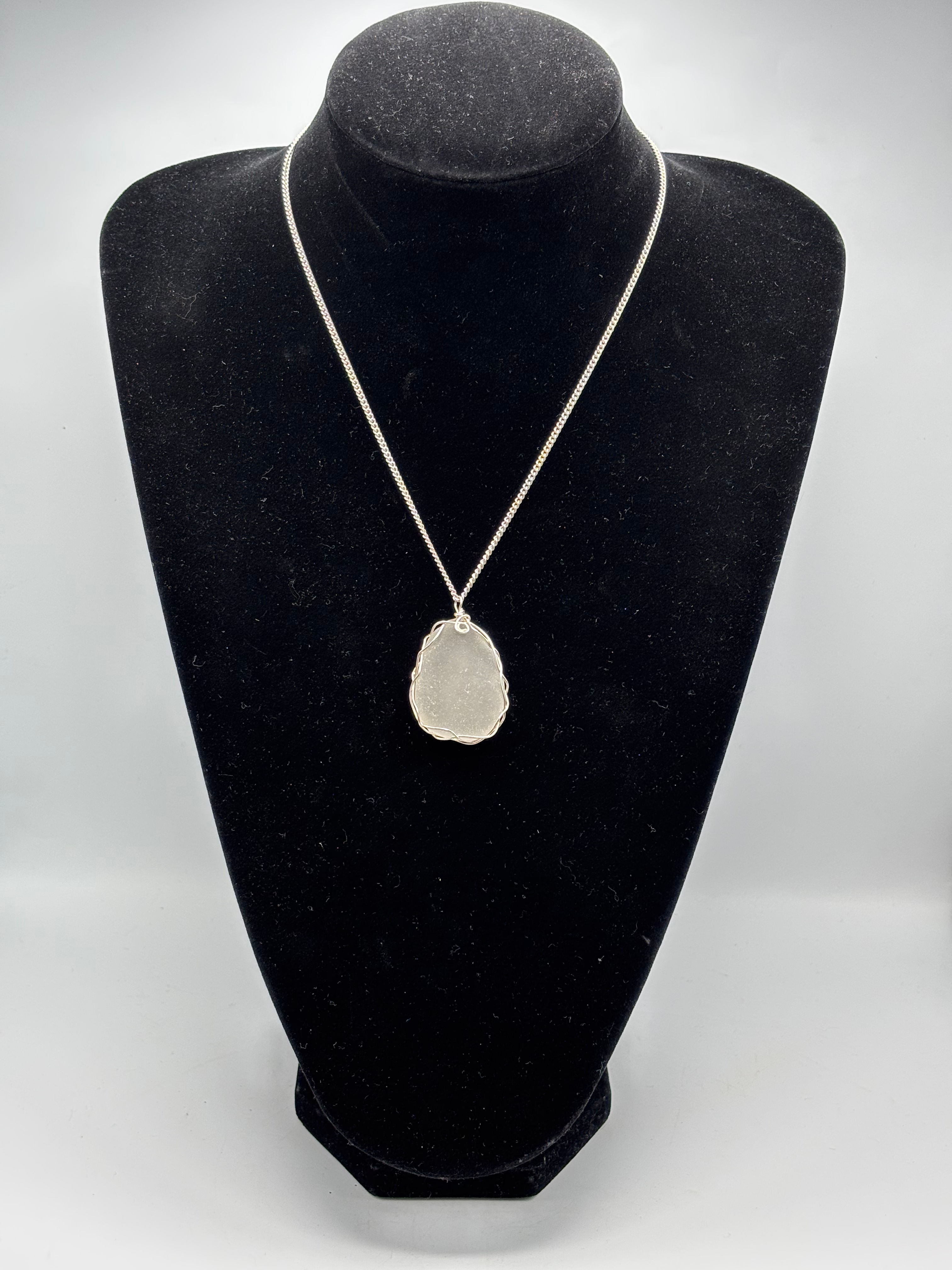 Handmade Sea Glass Pendant on a 925 Silver Chain 