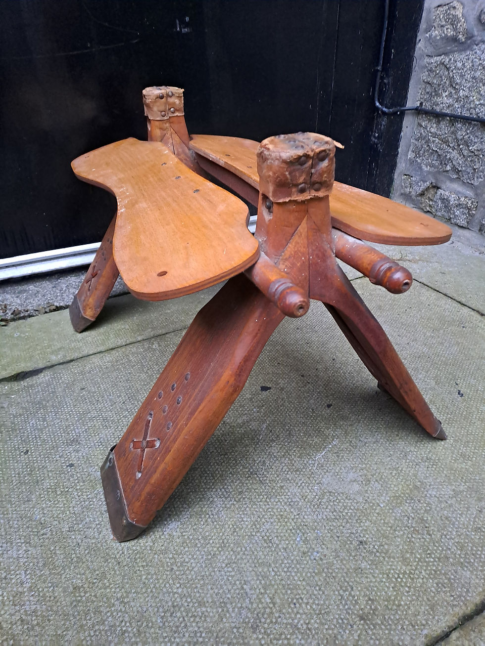 Thumbnail: Egyptian Wooden Camel Saddle Foot Stool Footstool