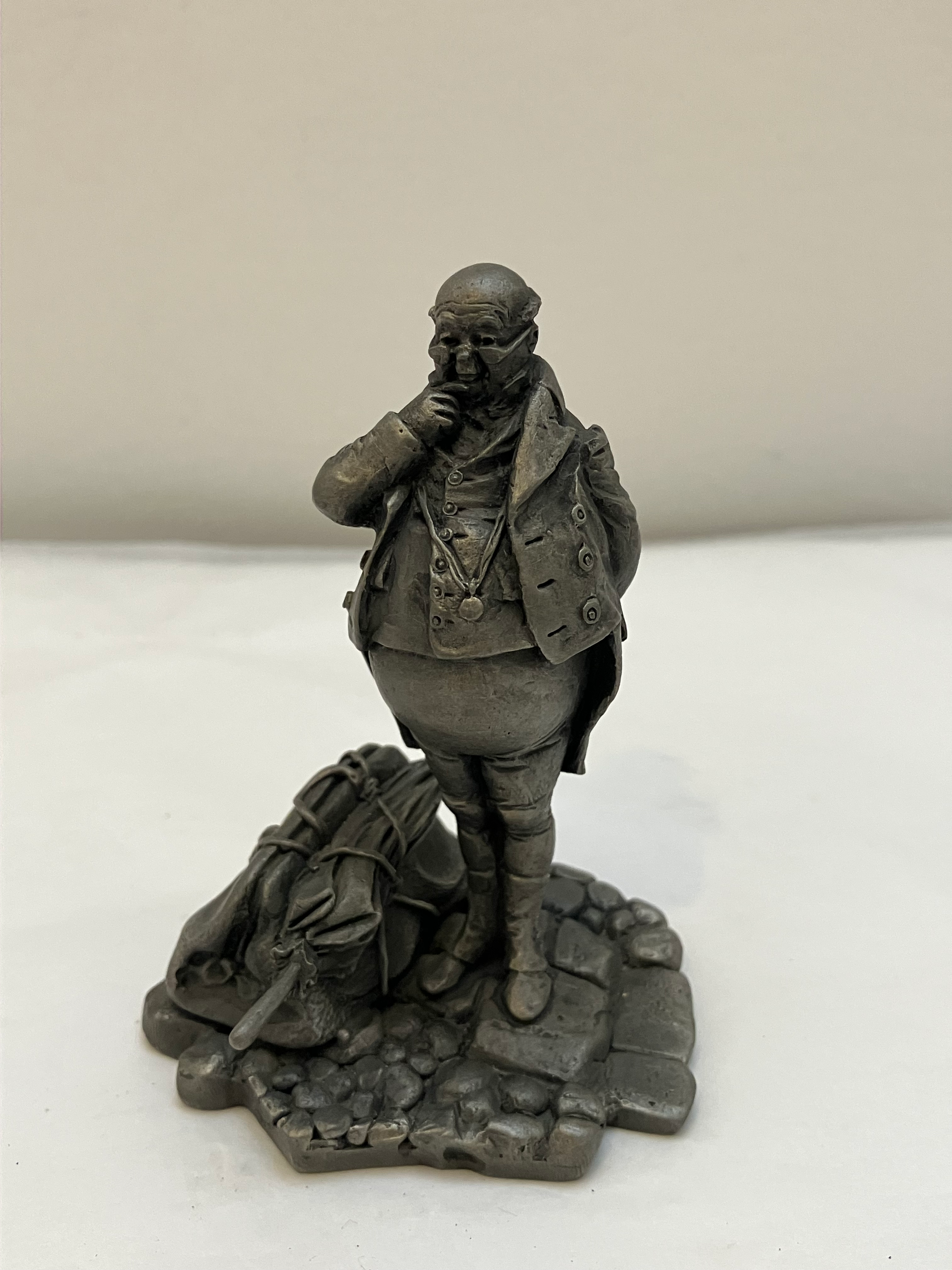 Vintage English Pewter Statue of Samuel Pickwick Made byThe Dickens House Museum