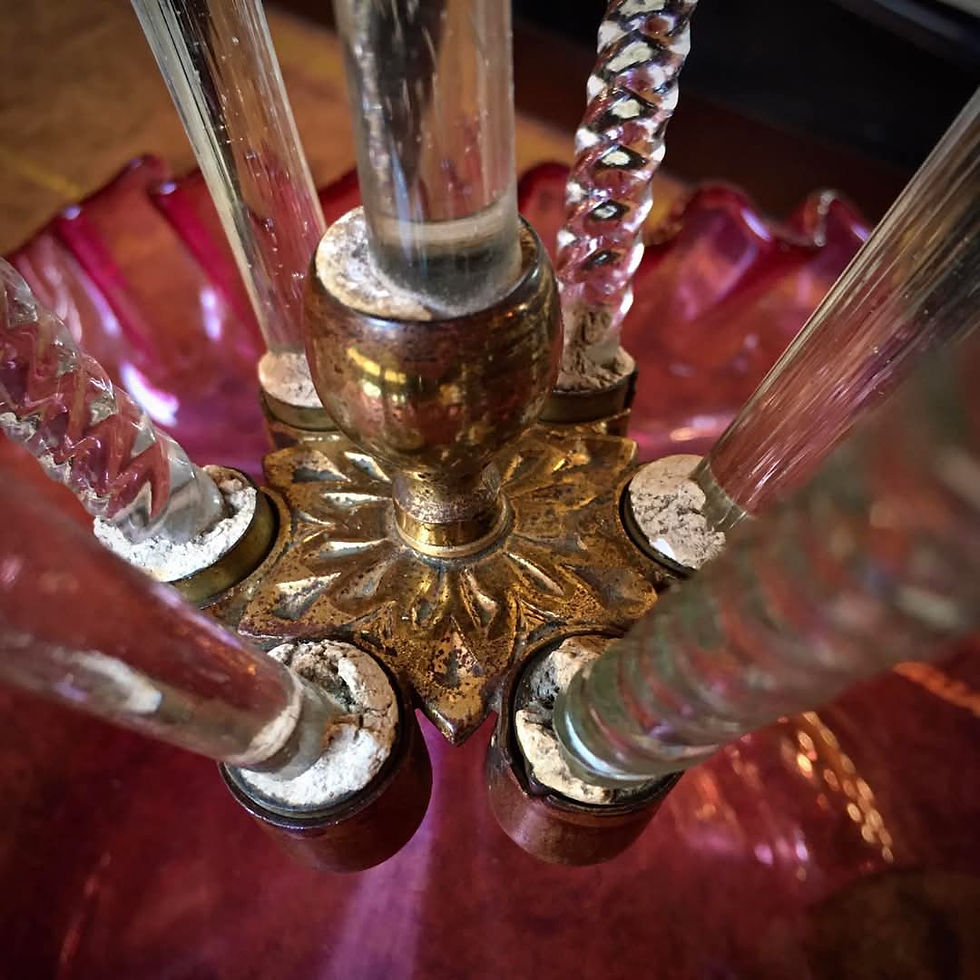 Thumbnail: Victorian Cranberry Glass Epergne
